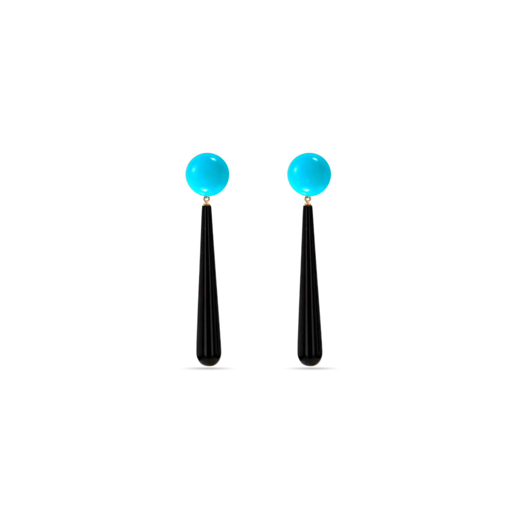 Margoret Turquoise & Black Onyx Drop Earrings