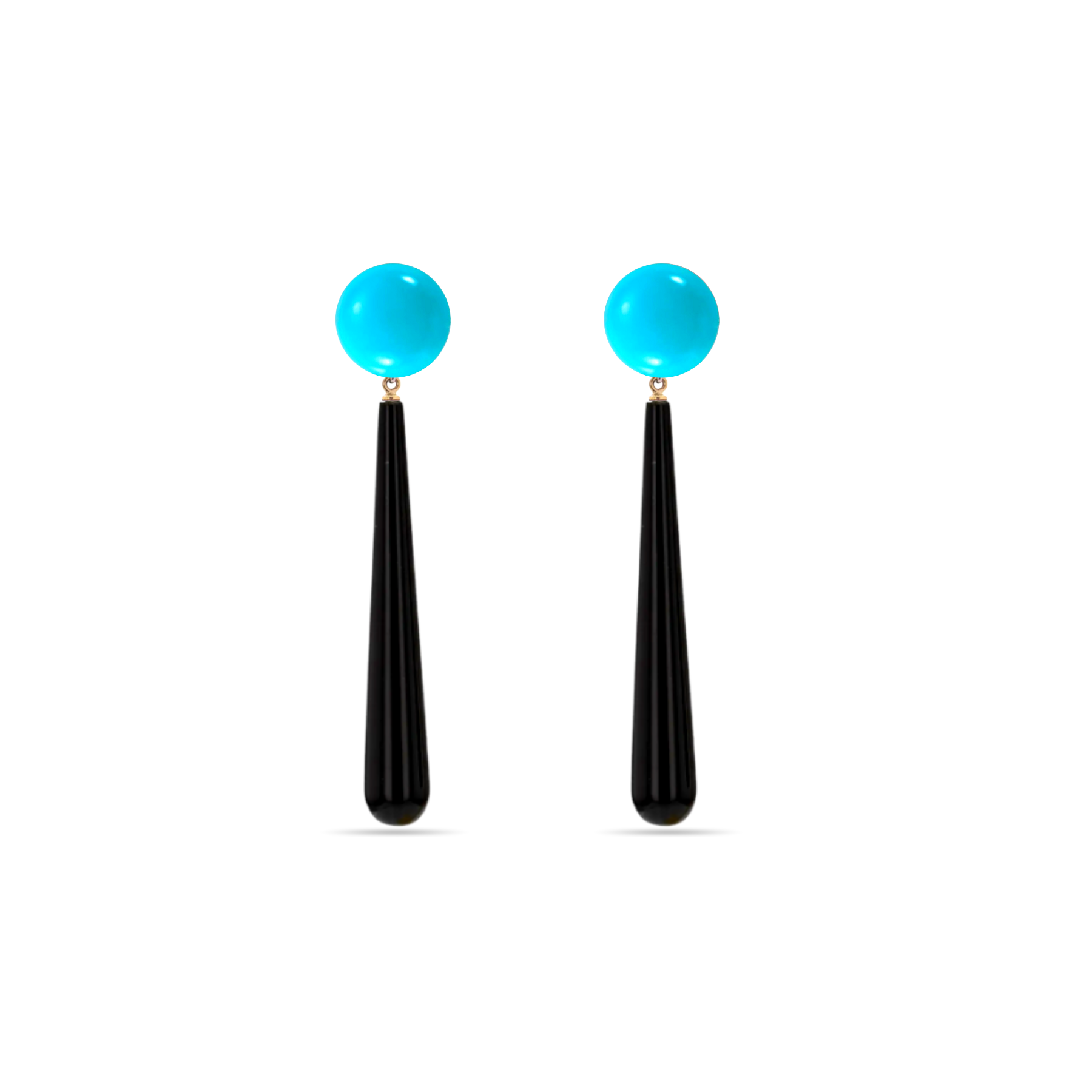 Margoret Turquoise & Black Onyx Drop Earrings