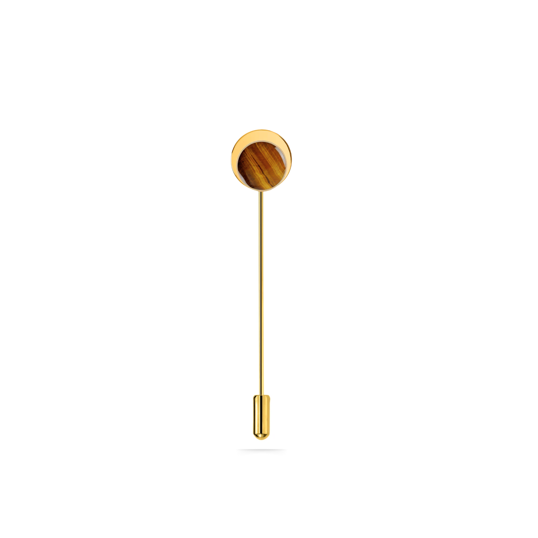 MF Tiger Eye Unisex 18ct Gold Lapel Pin