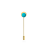 MF Turquoise Unisex  18ct Yellow Gold Lapel Pin