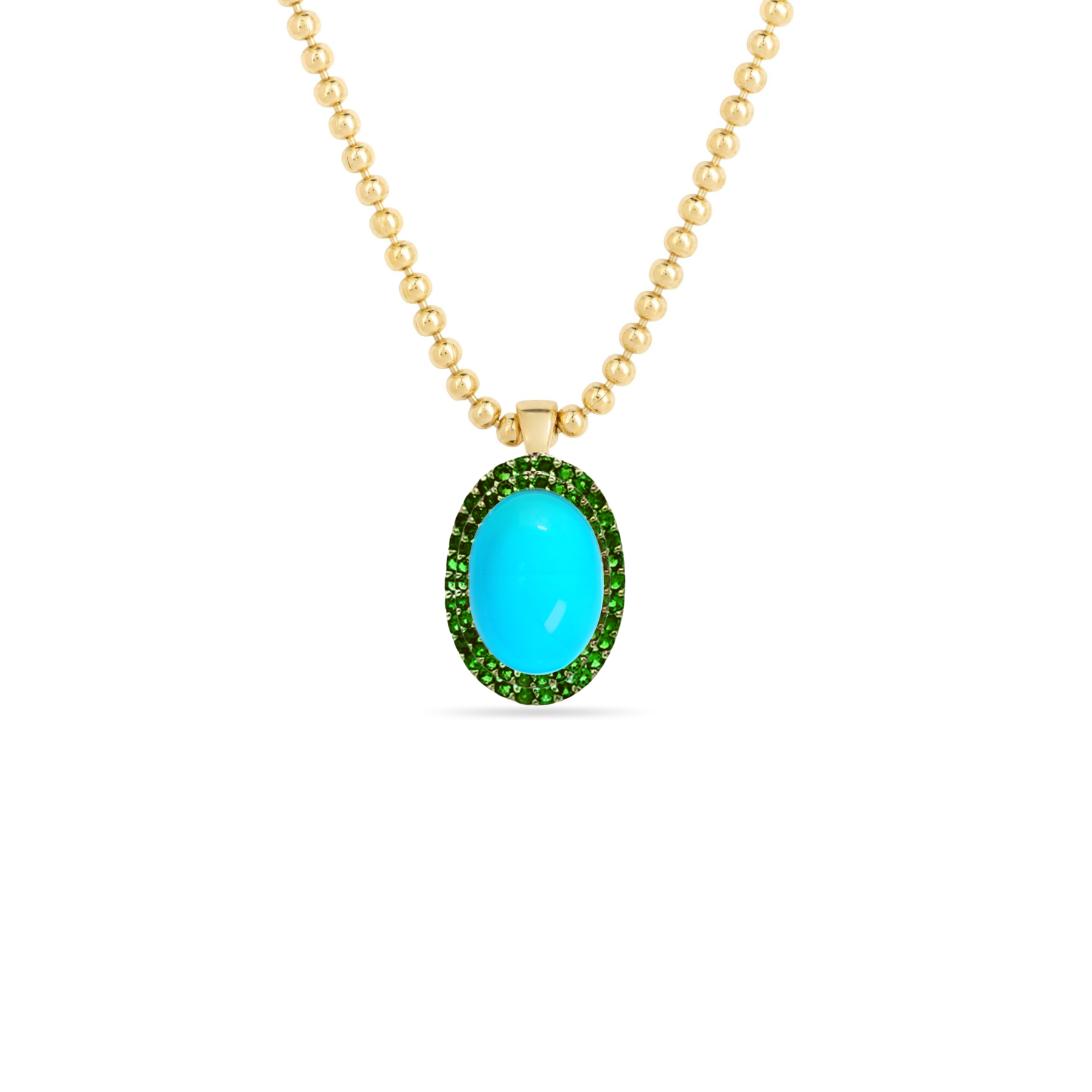 Margoret Chrome Diopside & Turquoise Necklace