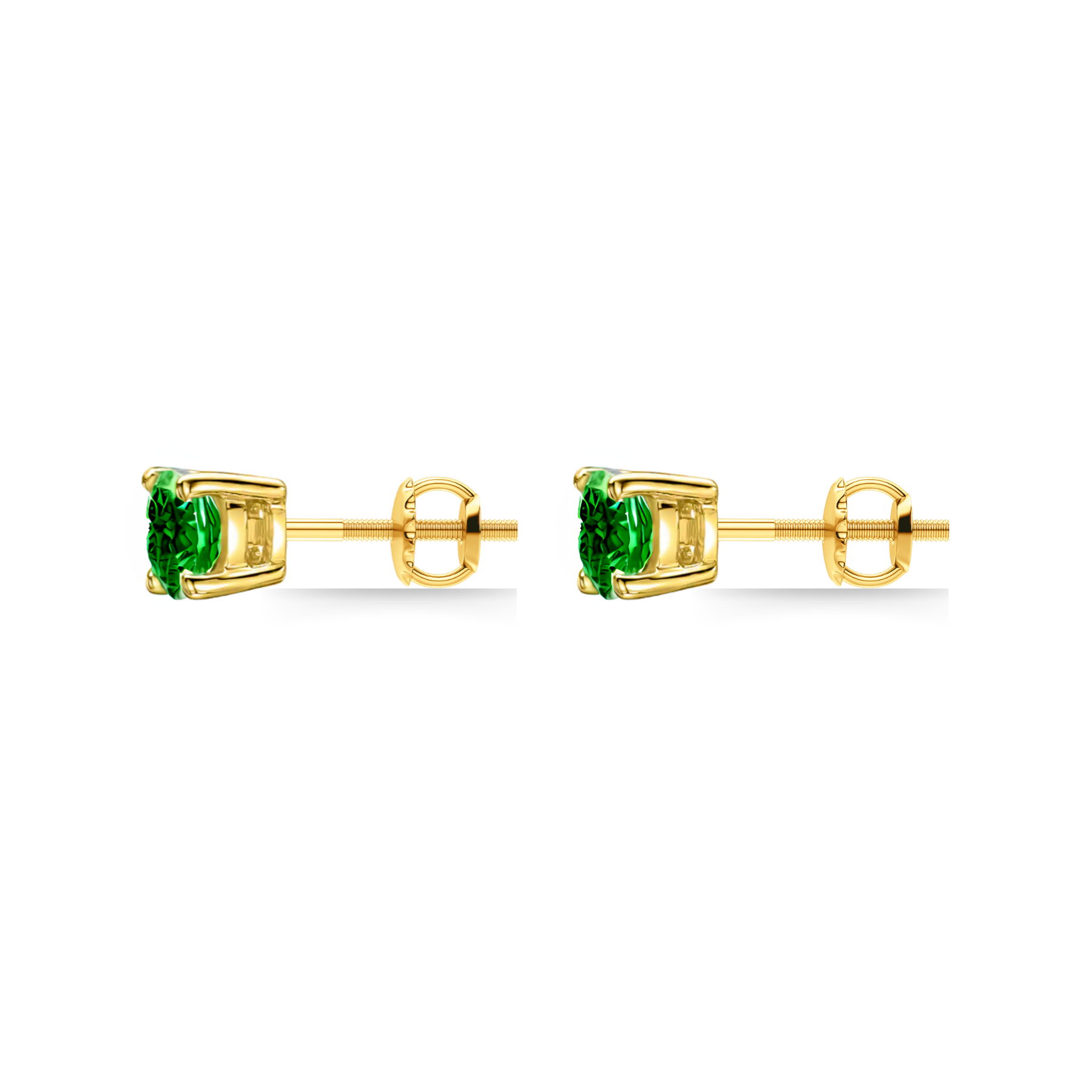 Forever Classic AAA Tsavorite Solitaire Gold Stud Earrings