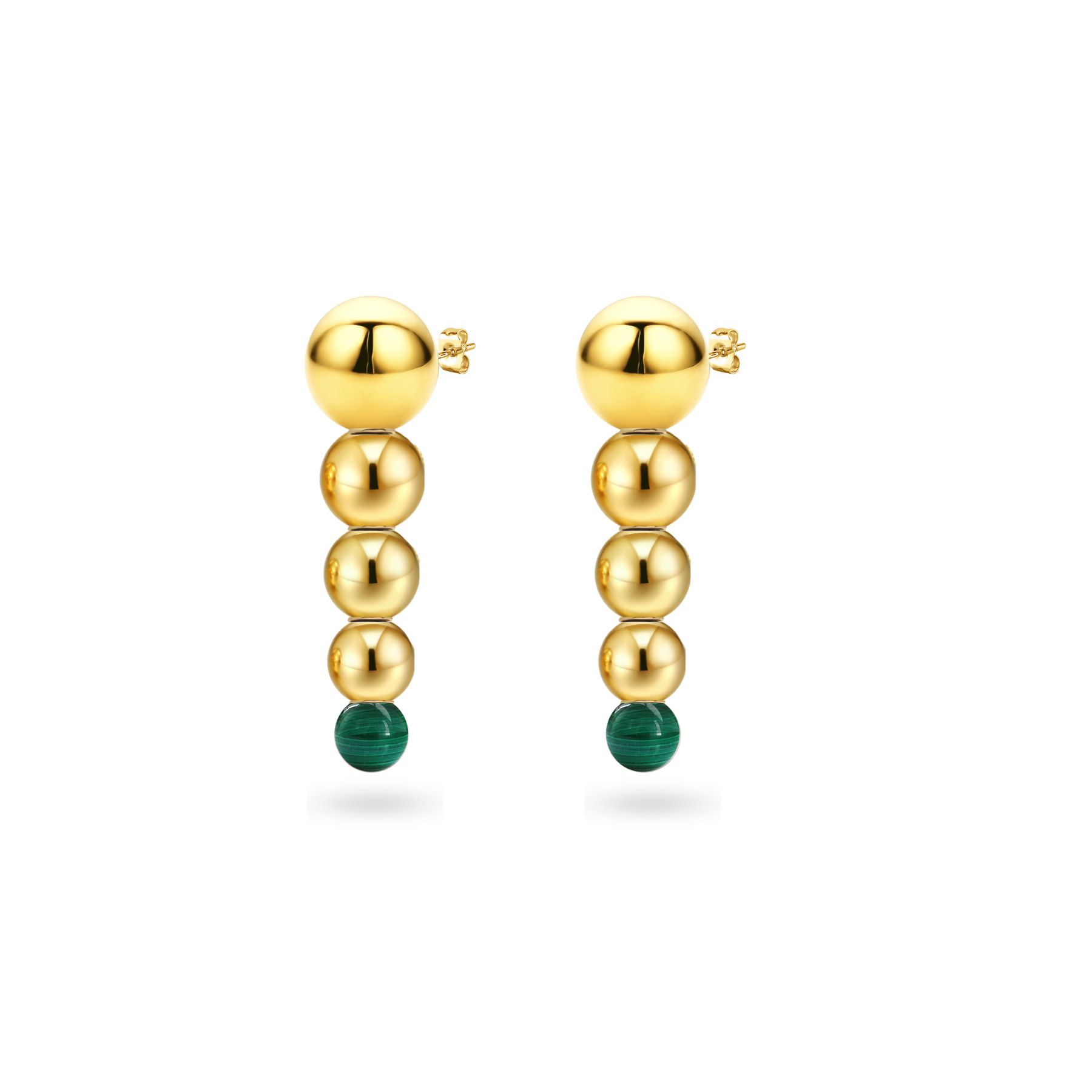 Modern Edge Malachite Maxi Drop Earrings