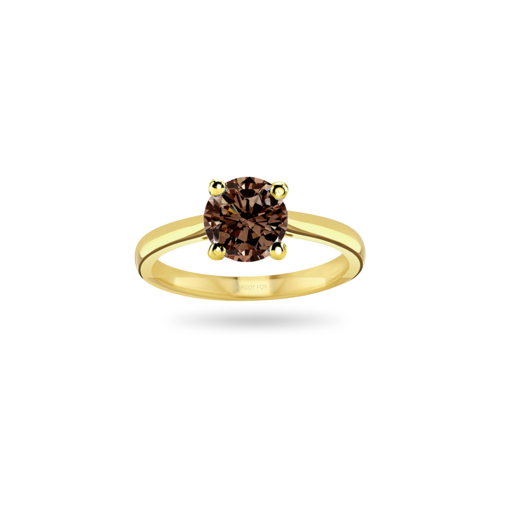 Forever Classic 1ct Brown Diamond Solitaire 18ct Gold Ring