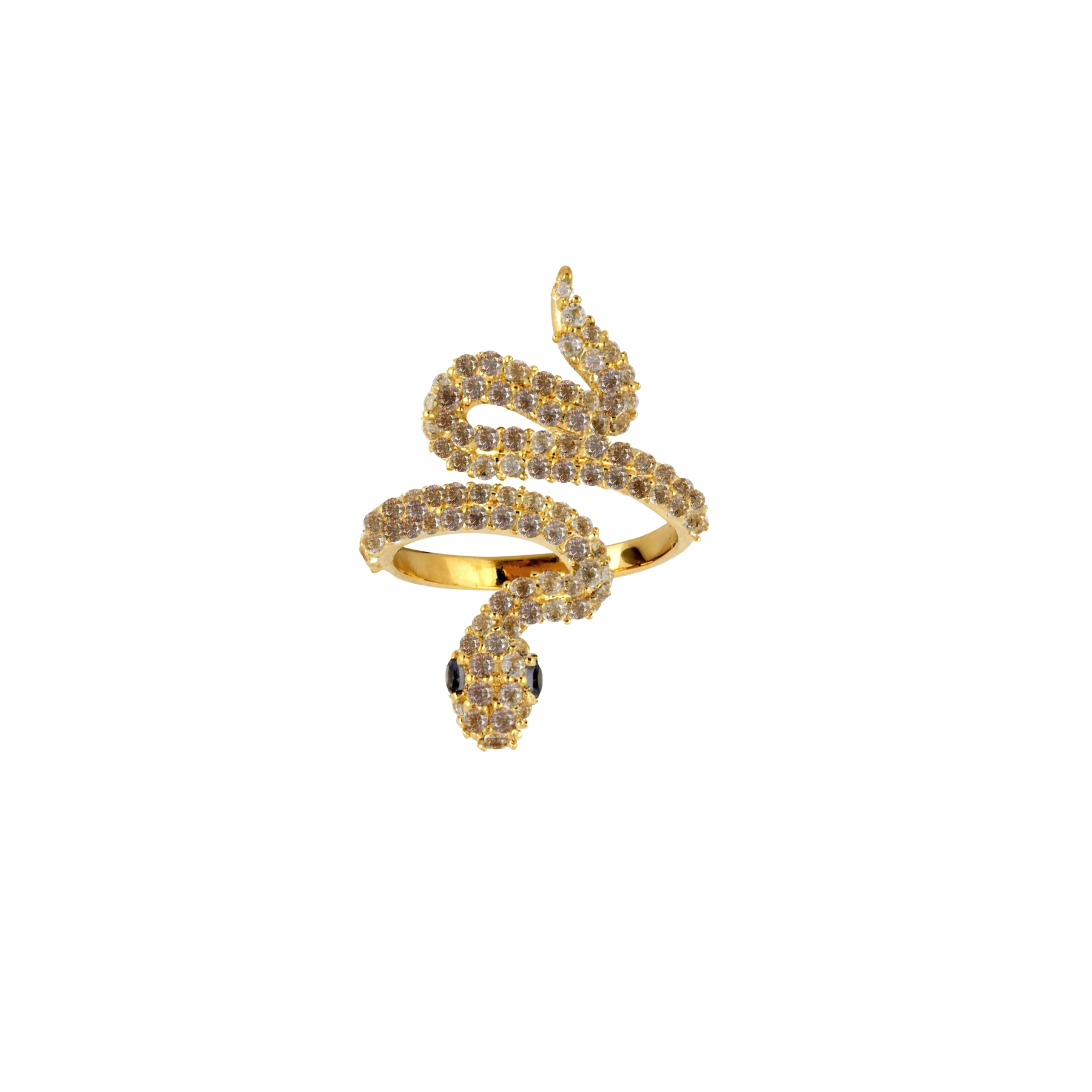 Sarpe Brown Diamond & Black Diamond Winding Snake Ring