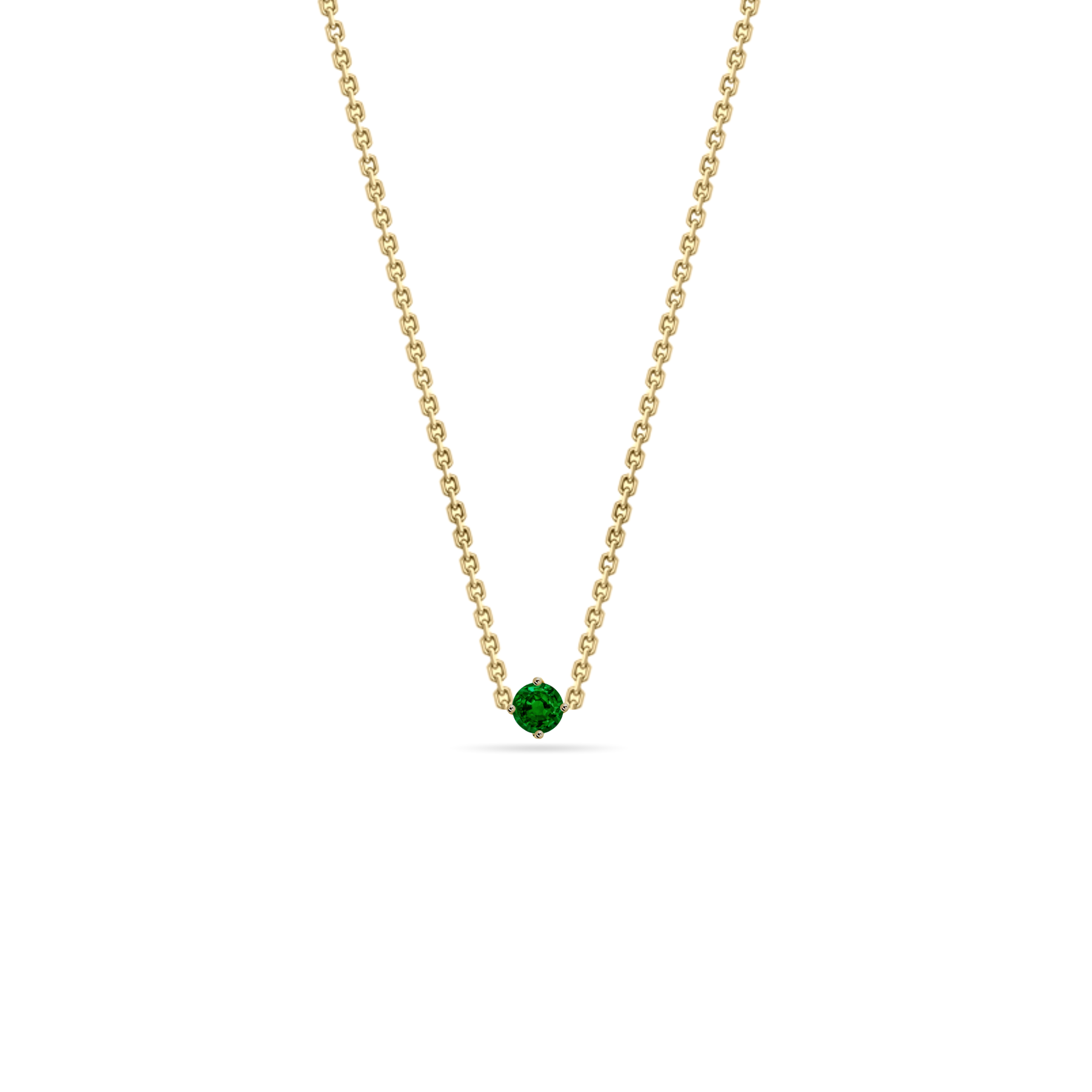 Forever Classic Emerald Solitaire Gold Necklace