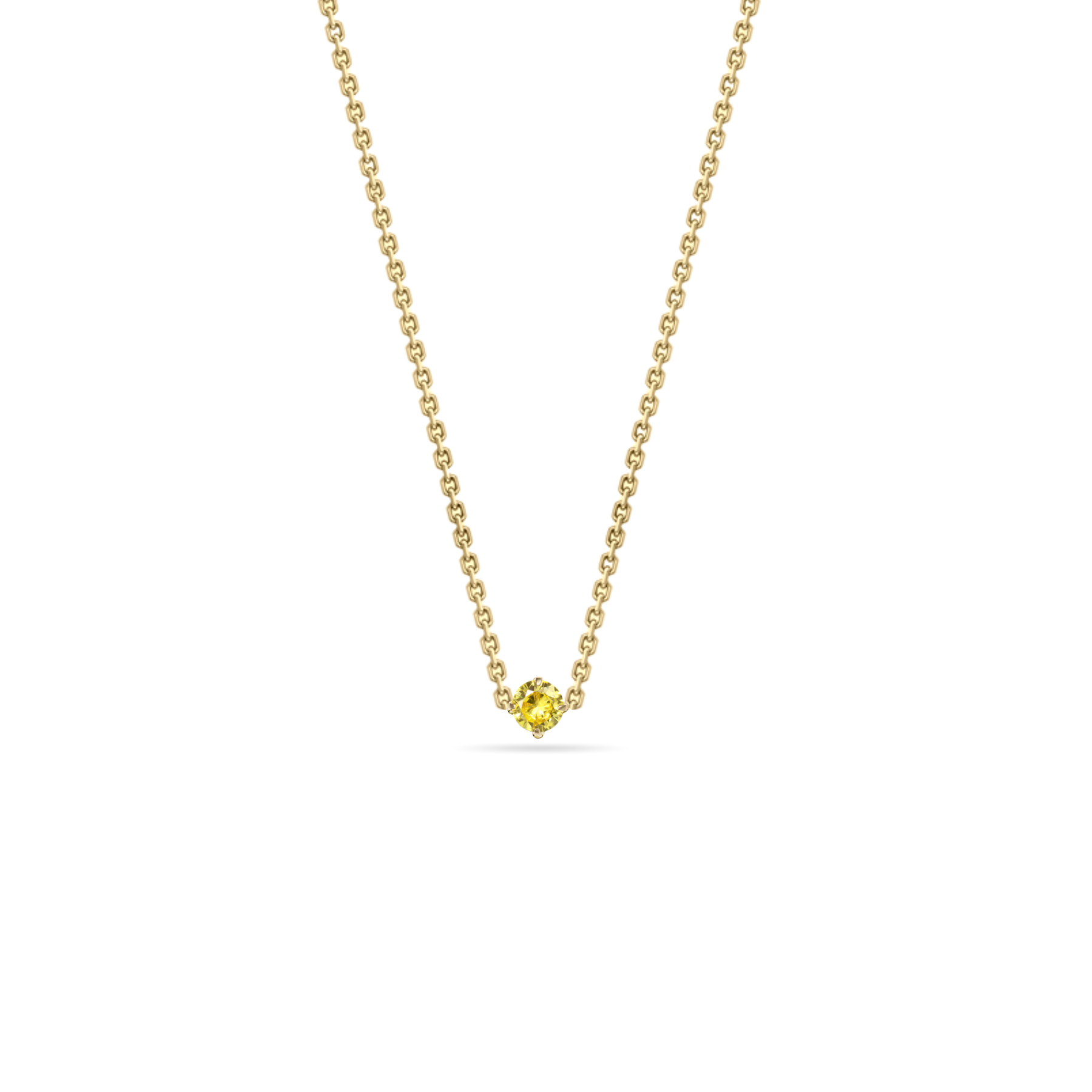 Forever Classic Yellow Sapphire Solitaire Gold Necklace