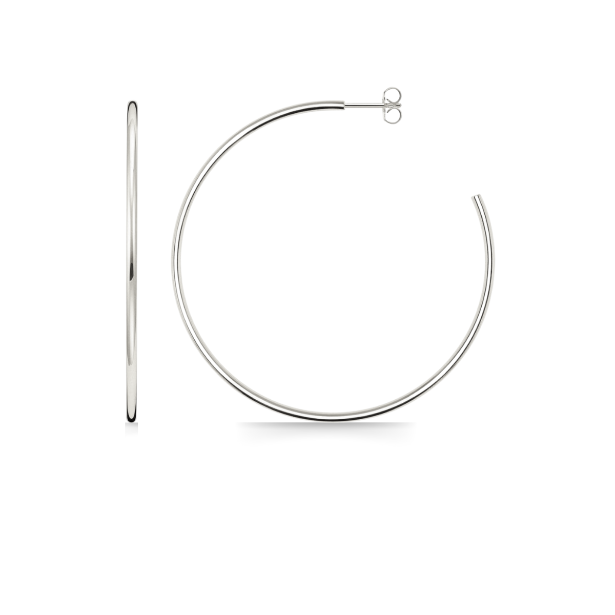 Forever Classic White Gold Hoop Stud Earrings