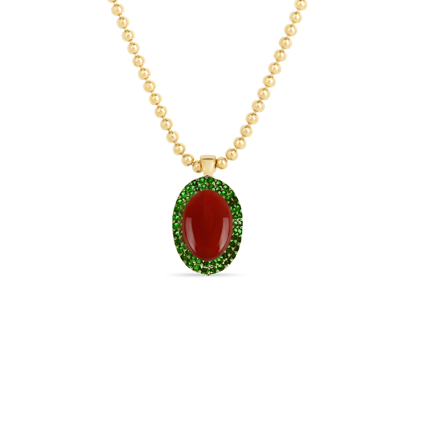 Margoret Chrome Diopside & Red Agate Necklace
