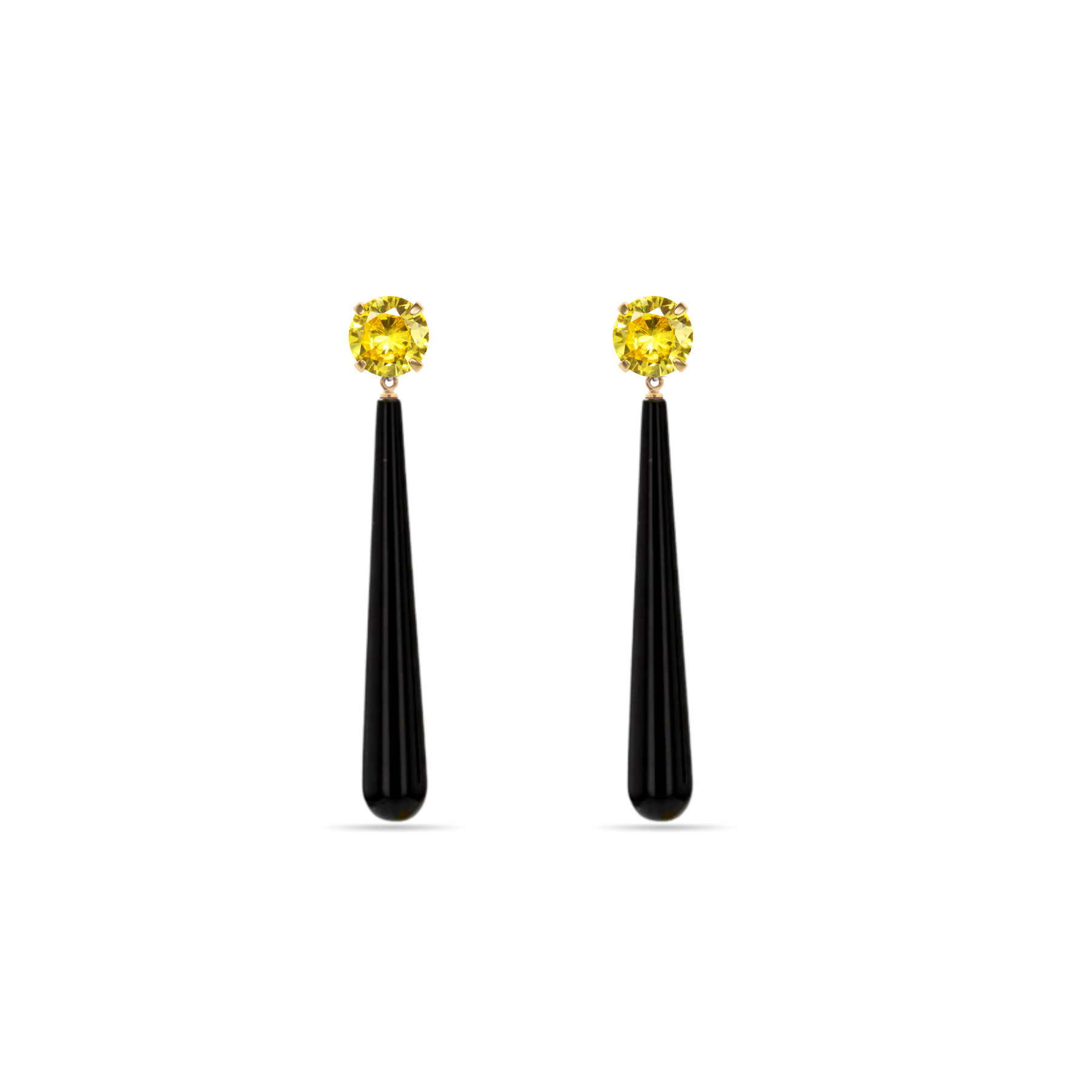Margoret Yellow Sapphire & Onyx Drop Earrings
