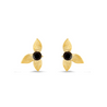 Margot Fox | Demeter's Grace Dark Garnet Floral Stud Earrings In 10ct Matte Gold
