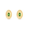 Margot Fox Jewellery | CEO's Deco Oval Tsavorite Stud Earrings in 10ct Yellow Gold