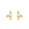 Margot Fox | Demeter's Grace White Topaz Floral Stud Earrings In 10ct Matte Gold