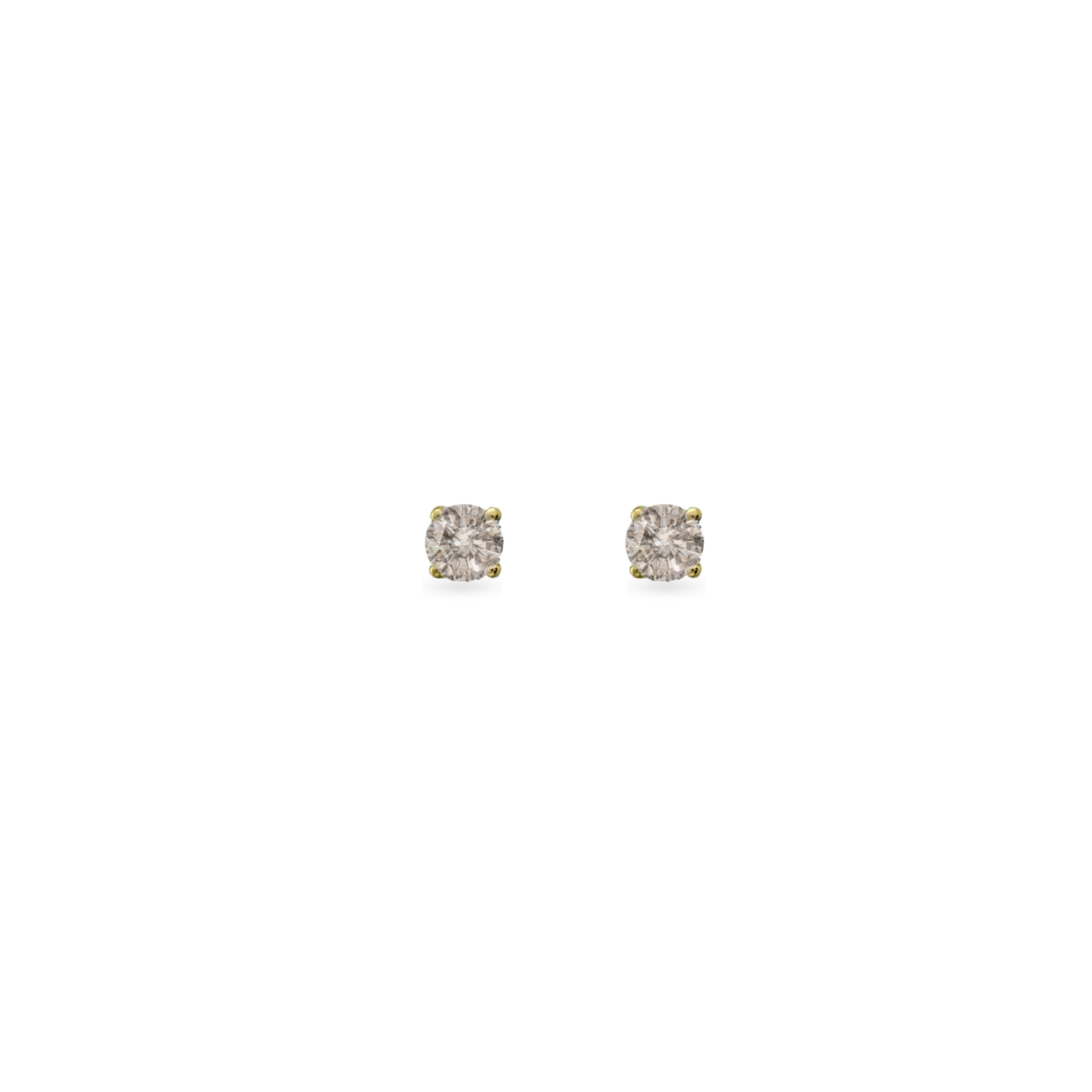 Forever Classic 0.20ct Round Champagne Diamond 3mm Solitaire  Gold Stud Earrings Margot Fox