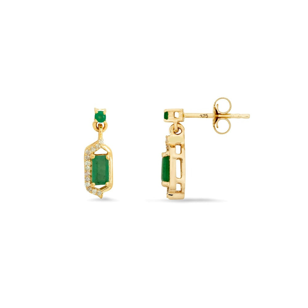 Forever Classic Zambian Emerald & Diamonds Drop Earrings