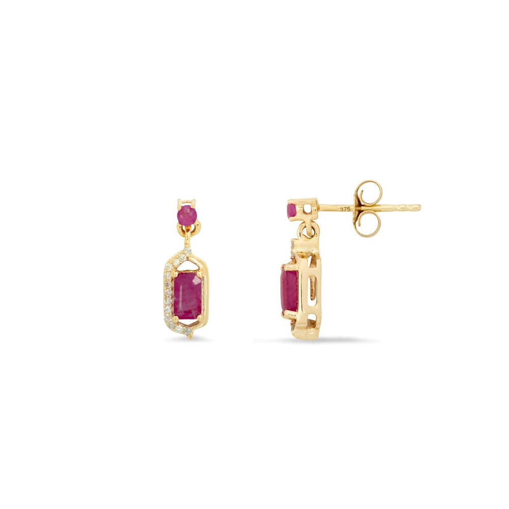 Forever Classic Ruby & Diamonds Drop Earrings