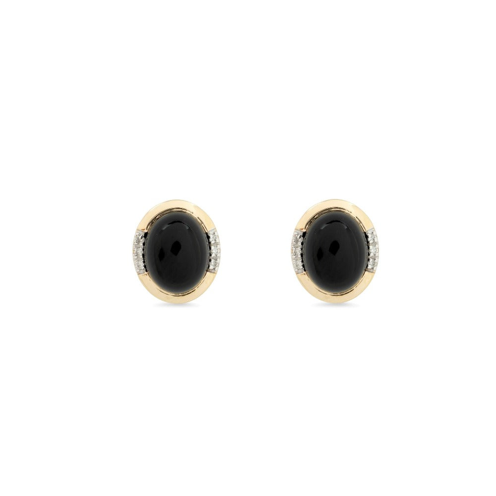 Forever Classic Onyx & Diamonds Oval Stud Earrings Margot Fox