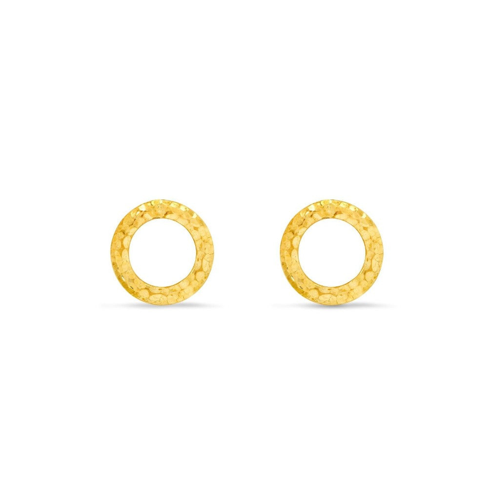 Margot Fox Jewellery | Modern Edge Hammered Loop Gold Stud Earrings