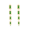 Modern Edge Baguette Tsavorite & Emerald Cocktail Long Drop 18ct gold  Earrings