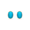 Forever Classic Turquoise & Diamonds 18ct Gold Oval Stud Earrings