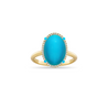 Forever Classic Turquoise & Diamonds 18ct Gold Oval Ring