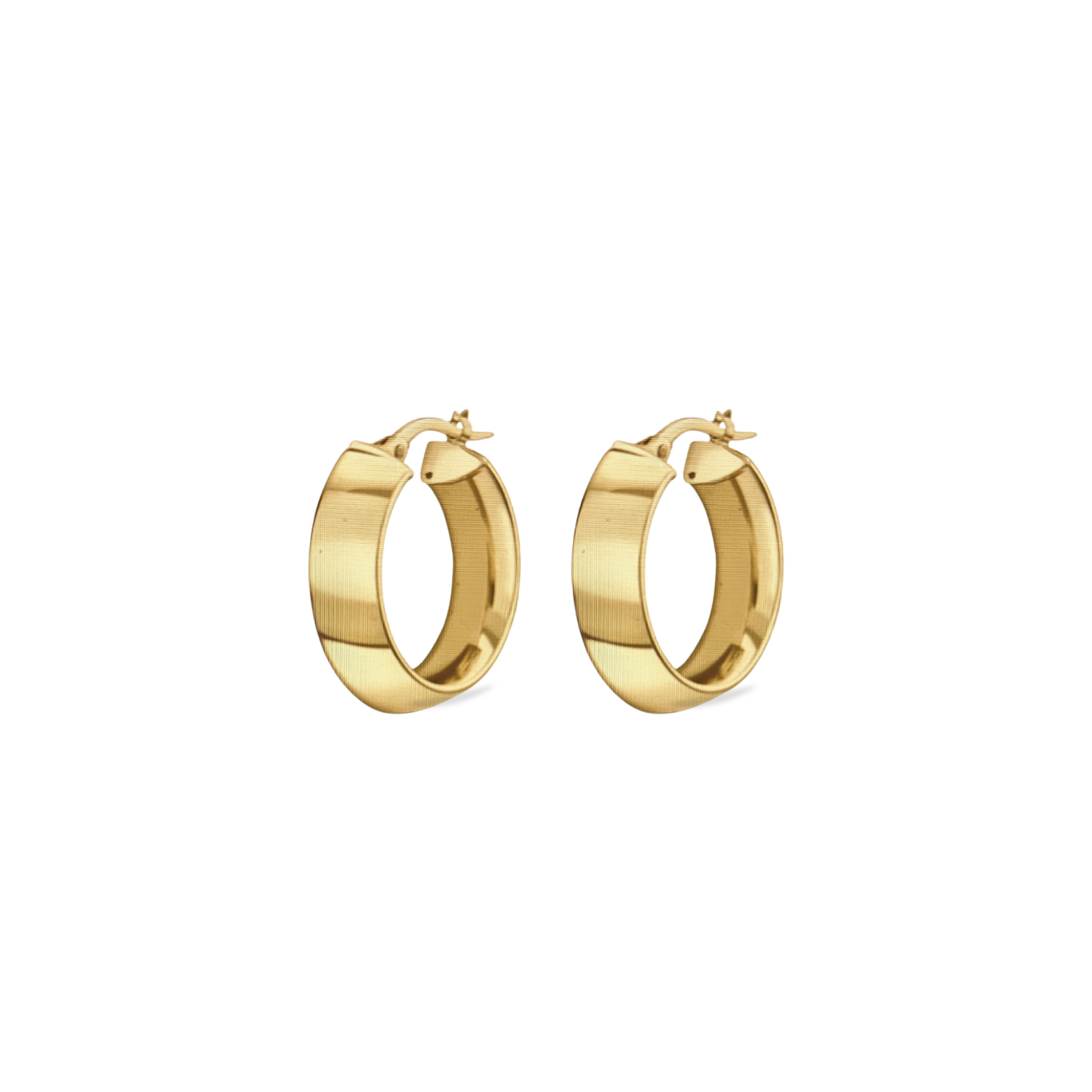 Modern Edge Curved Gold Hoop Earrings