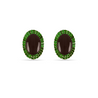 Margoret Chrome Diopside & Black Onyx Oval Gold Stud Earrings Retro Glam Margot Fox