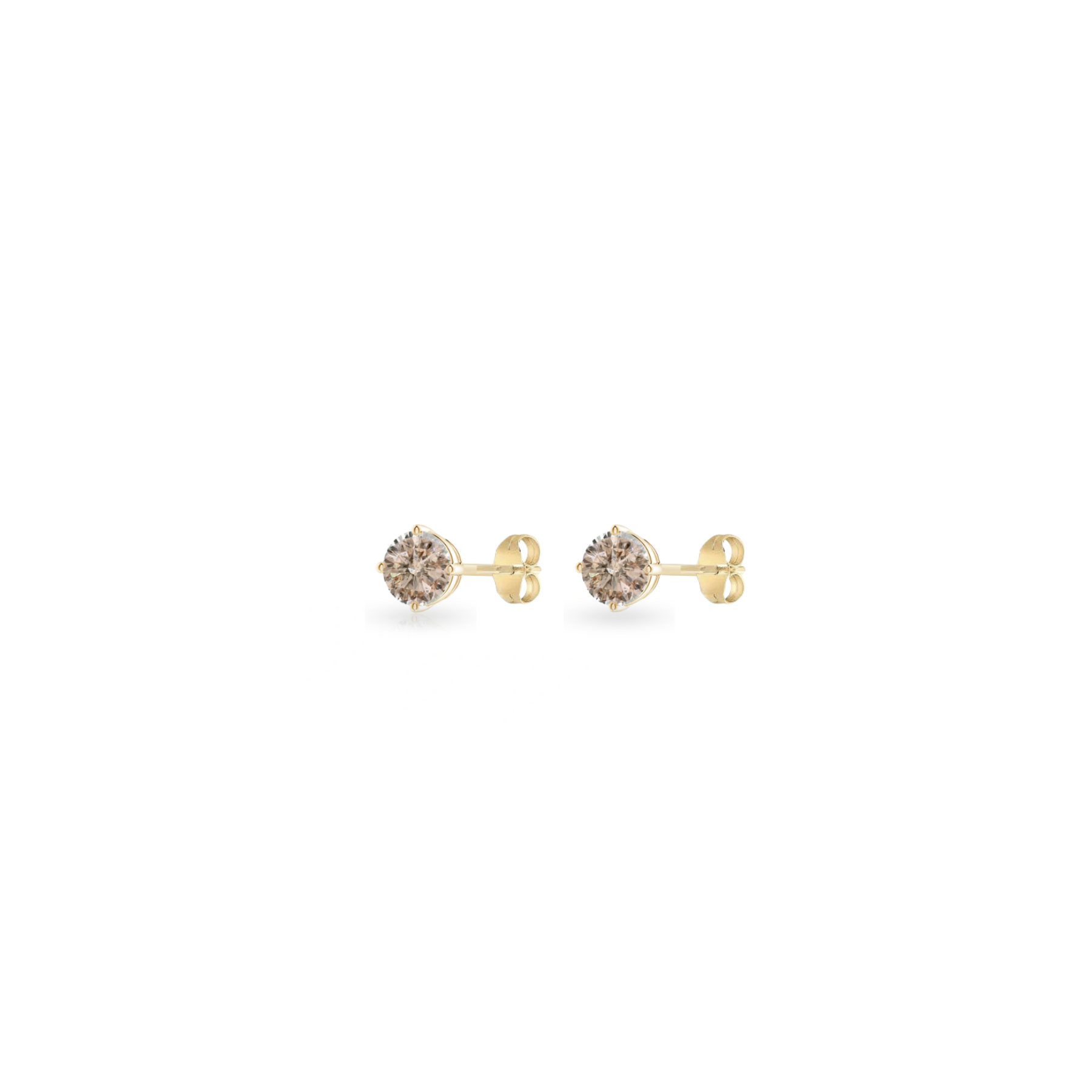 Forever Classic Champagne Diamond Solitaire Stud Earrings