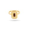 Margot Fox Jewellery | CEO's Deco Baguette Garnet Geometric Ring In Gold Plated Silver