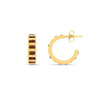 Margot Fox Jewellery | CEO's Deco Baguette Garnet Hoop Earrings In Gold Plated Silver