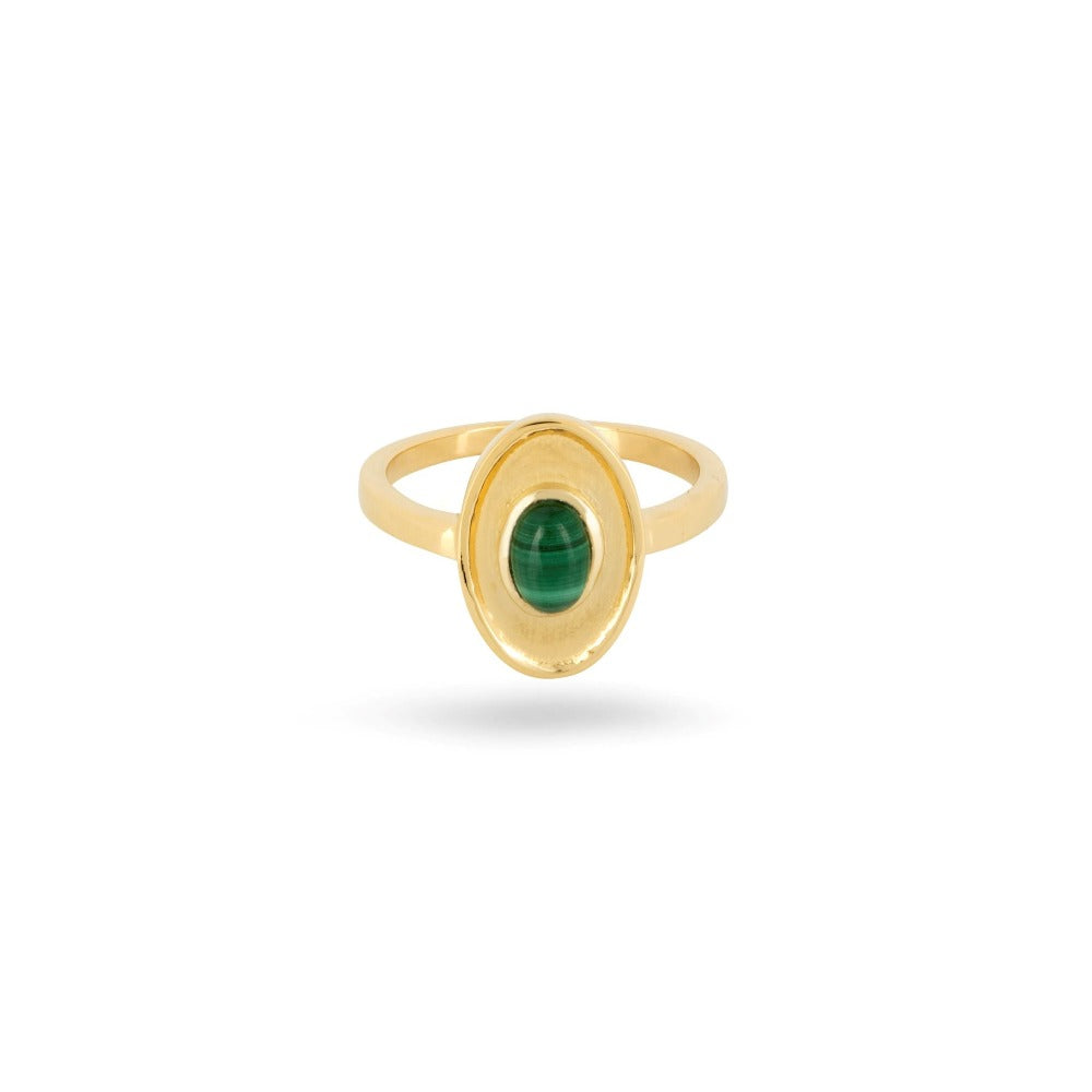 Margot Fox CEO's Deco Oval Malachite Ring