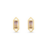 Margot Fox jewellery | Modern Edge Baguette Ametrine Stud Earrings In 10ct Matte Gold