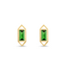 Margot Fox Jewellery | Modern Edge Baguette Tsavorite Geometric Gold Stud Earrings