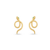 Margot Fox Jewelry | Sarpe Zambian Emerald Snake Stud Earrings In Matte 10ct Solid Gold