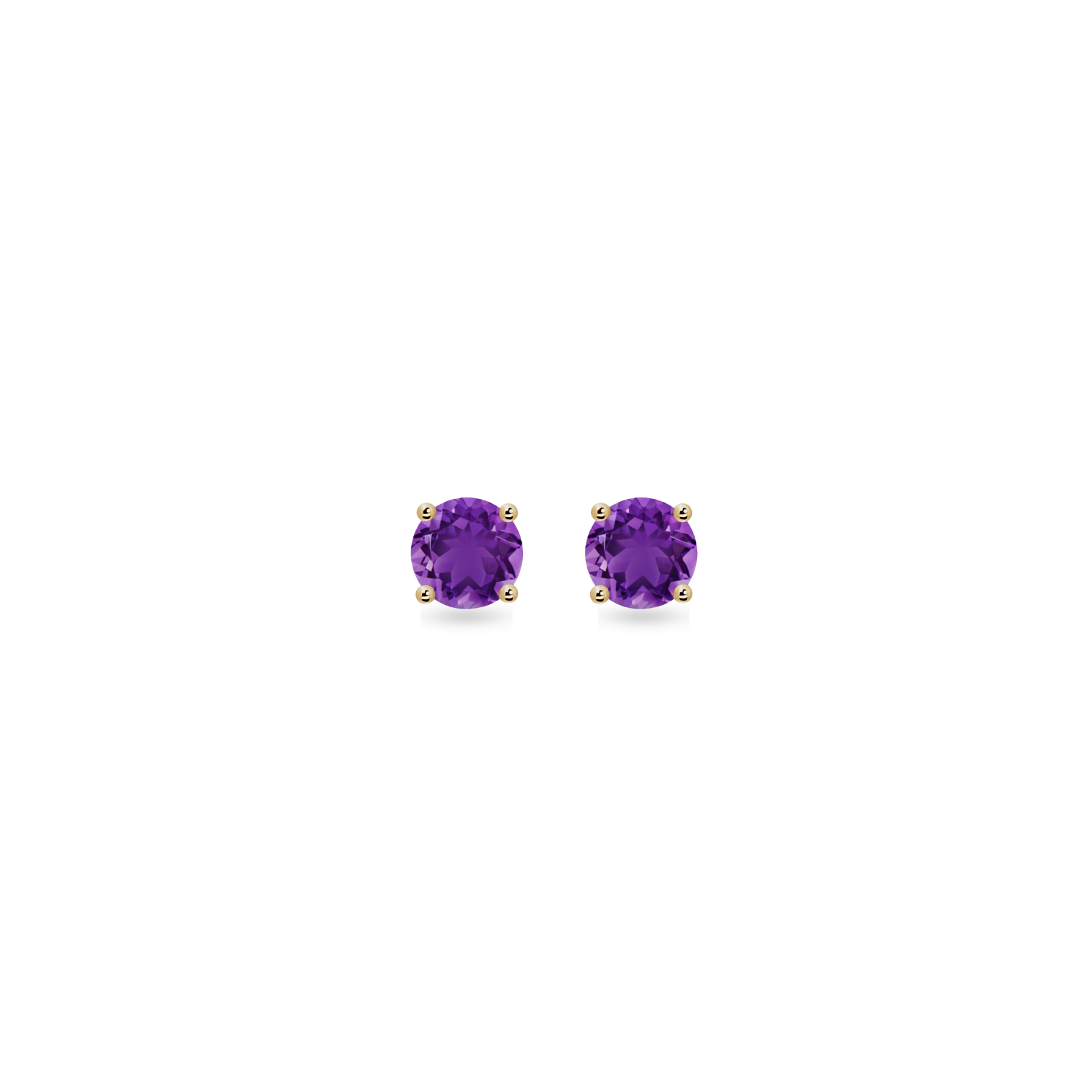 Forever Classic 5mm Round Amethyst Solitaire 9ct Gold Stud Earrings