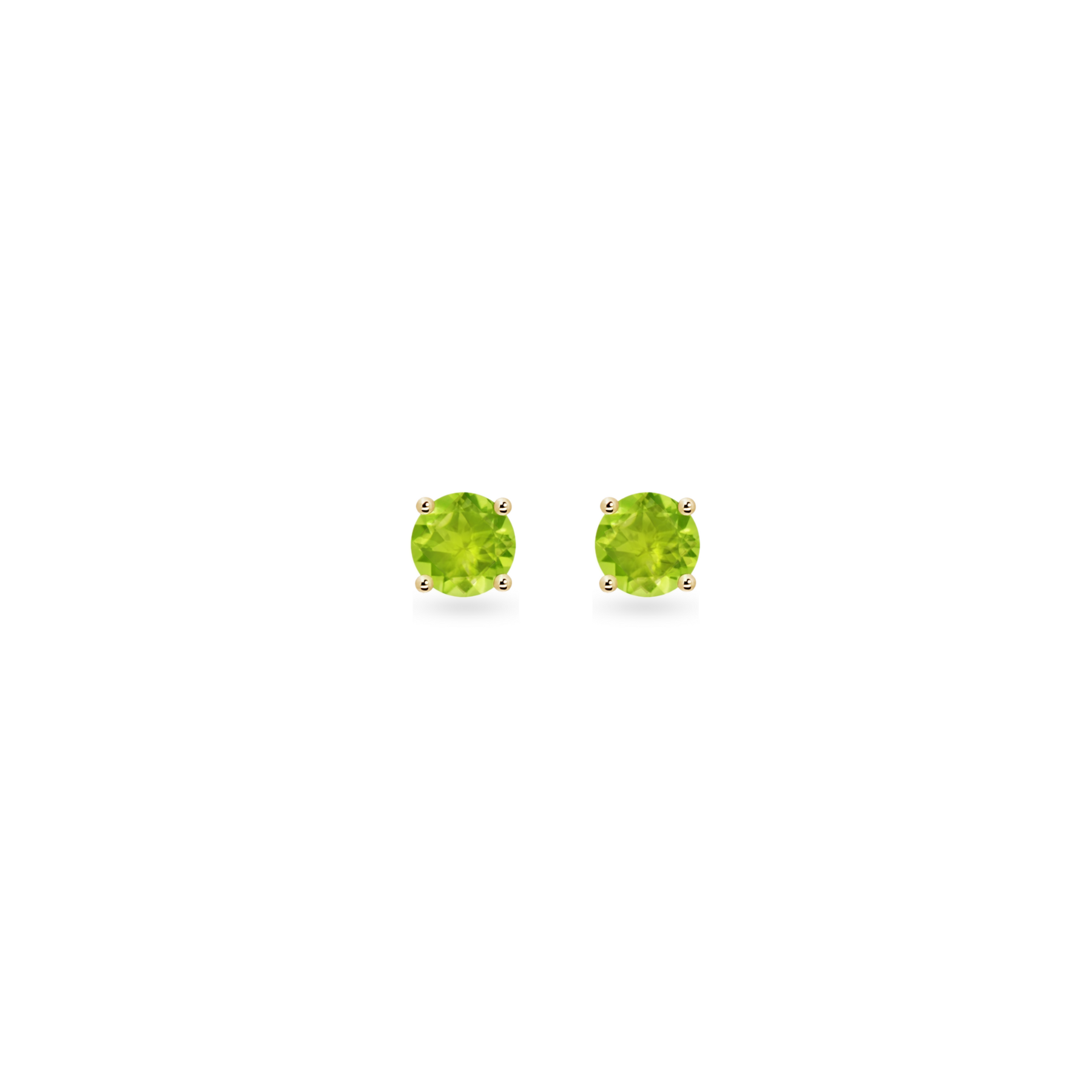 Forever Classic Peridot 5mm Round Solitaire 9ct Gold Stud Earrings