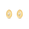 CEO's Deco Oval Topaz Stud Earrings 14ct Gold Plated Silver
