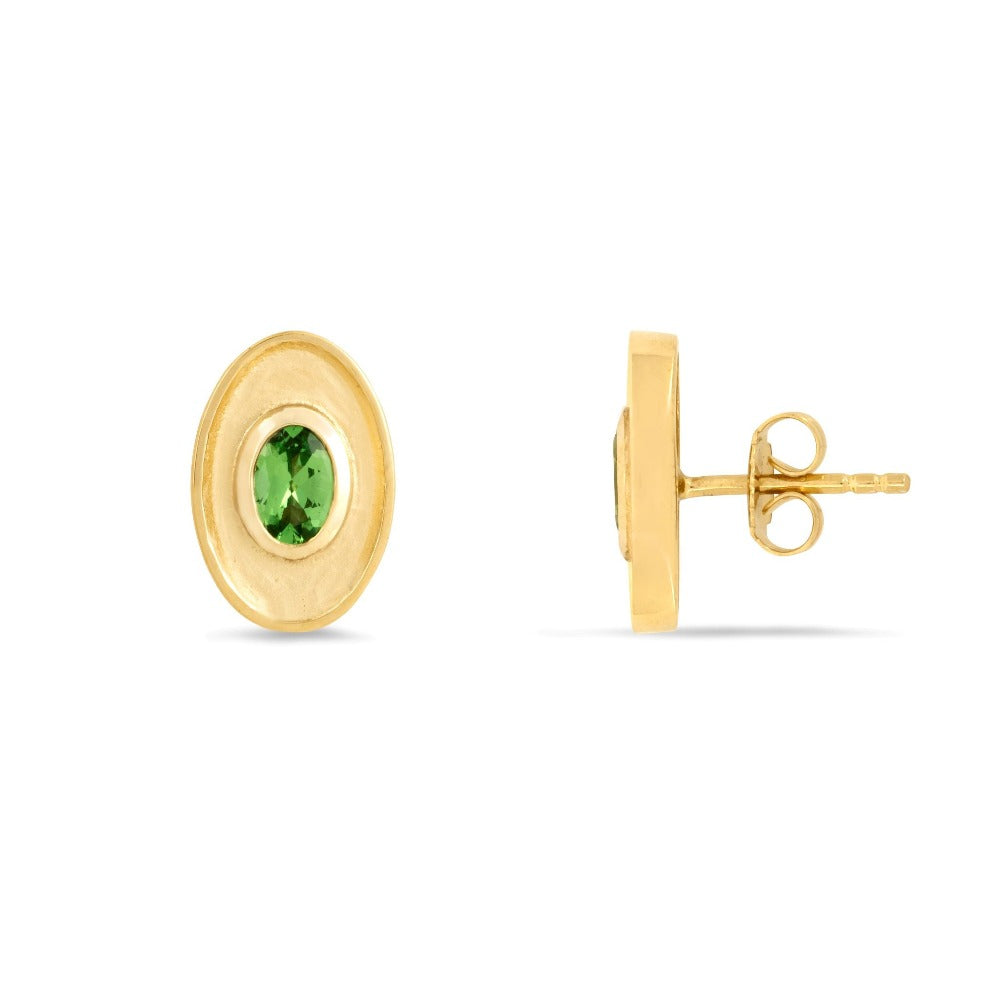 CEO's Deco Oval Tsavorite Stud Earrings